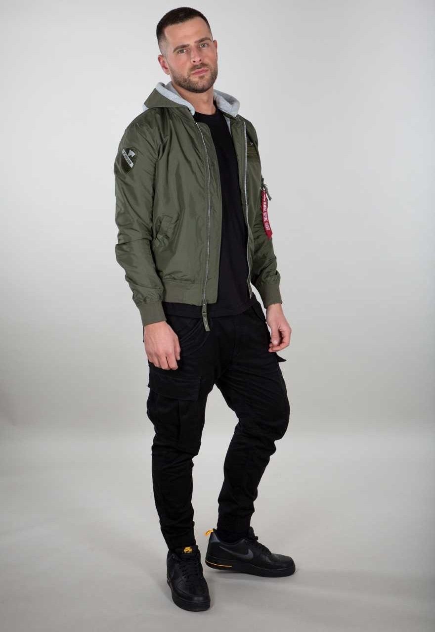 Alpha Industries Funktionsjacke Fliegerjacke MA-1 TT Custom mit Kapuze olivegrün Herren