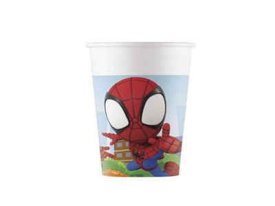 Festivalartikel Einwegbecher Spiderman Spidey Set 8 Einwegbecher Pappbecher 200 ml
