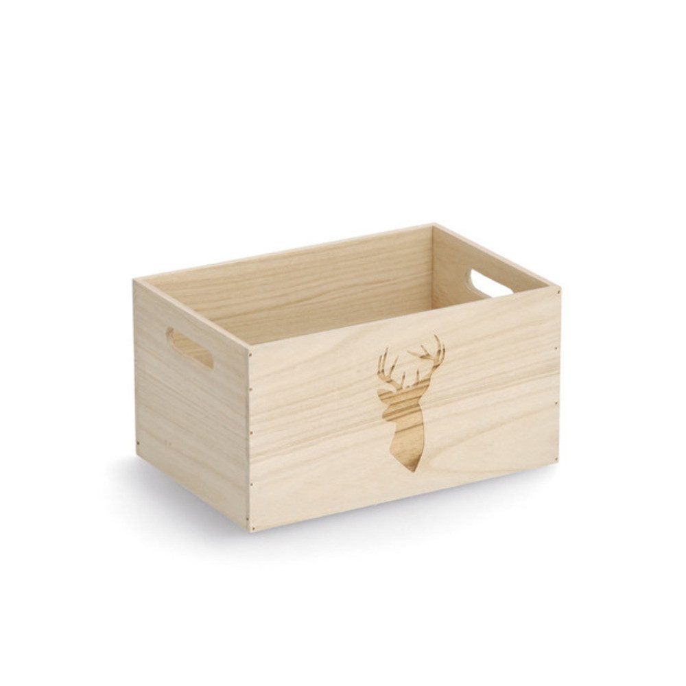 Zeller Present Kiste Aufbewahrungskiste 'Hirsch', Holz
