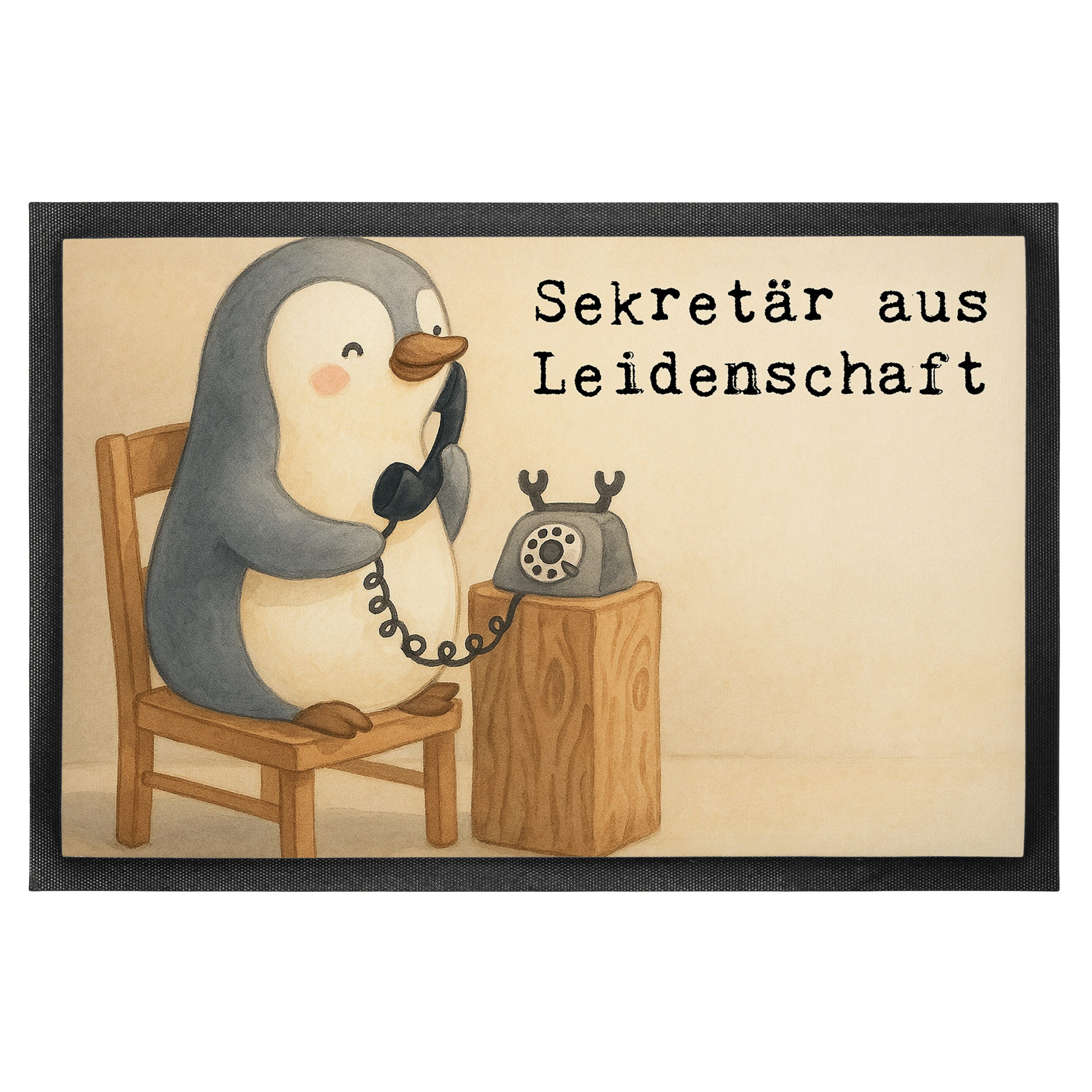 Mr. & Mrs. Panda Fußmatte Sekretär Leidenschaft Design, abstreifer 40 x 60 cm, Weiß, Fußabtrete, Höhe: 40 mm