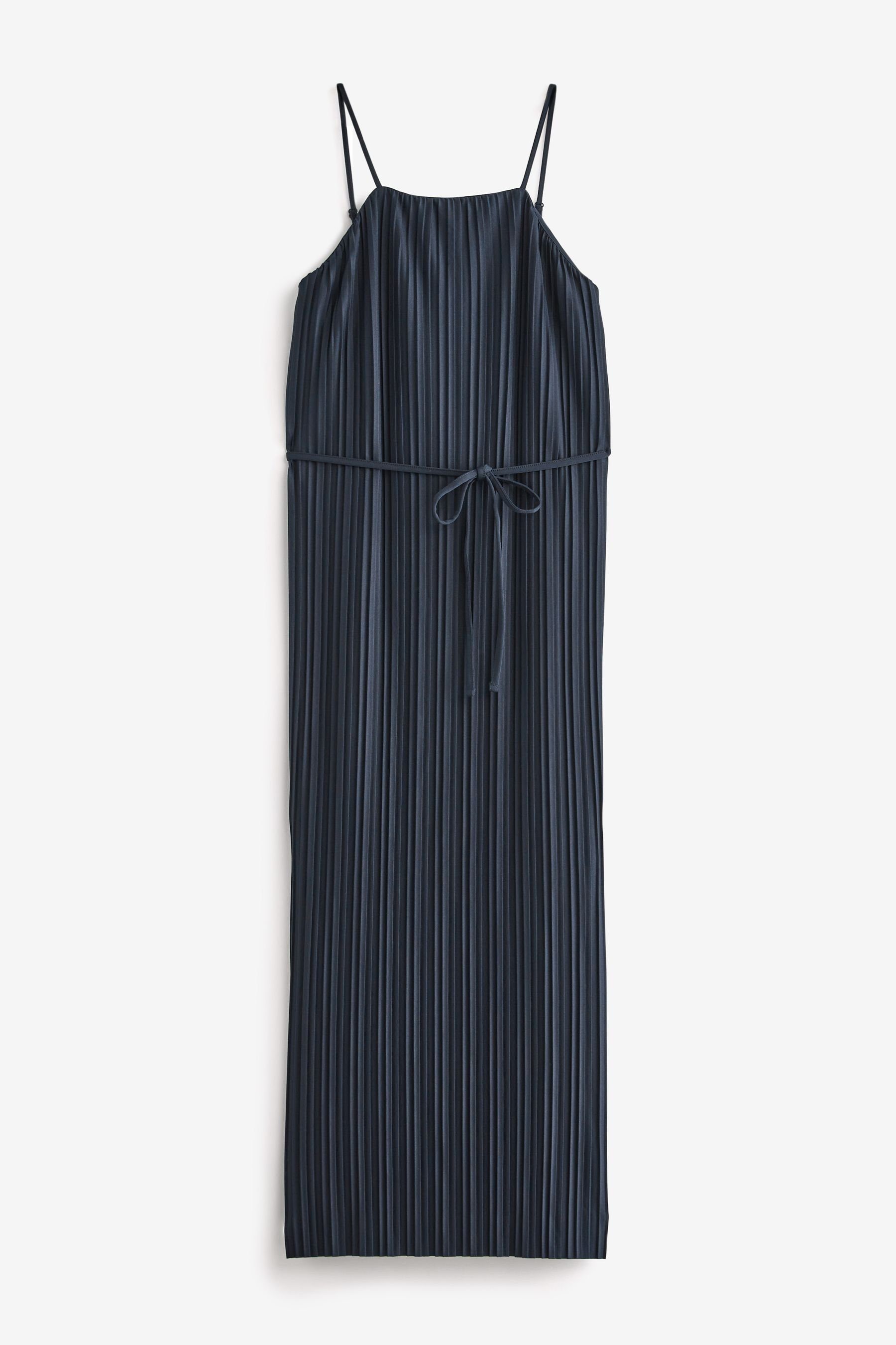 Midikleid aus (1-tlg), plissiertes Next England Mittellanges, Trägerkleid Aktuelles Design