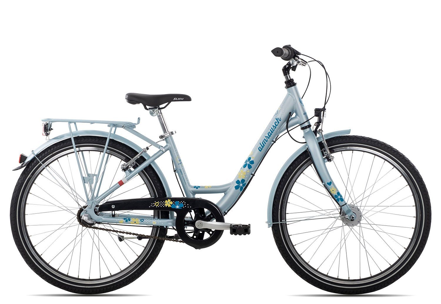 Almrausch Kinderfahrrad Zucker 3 24 Wave, 3 Gang Shimano Nexus 3 Rücktritt Schaltwerk, Nabenschaltung Rücktritt, Jugendfahrrad 24 Zoll violett/rosa