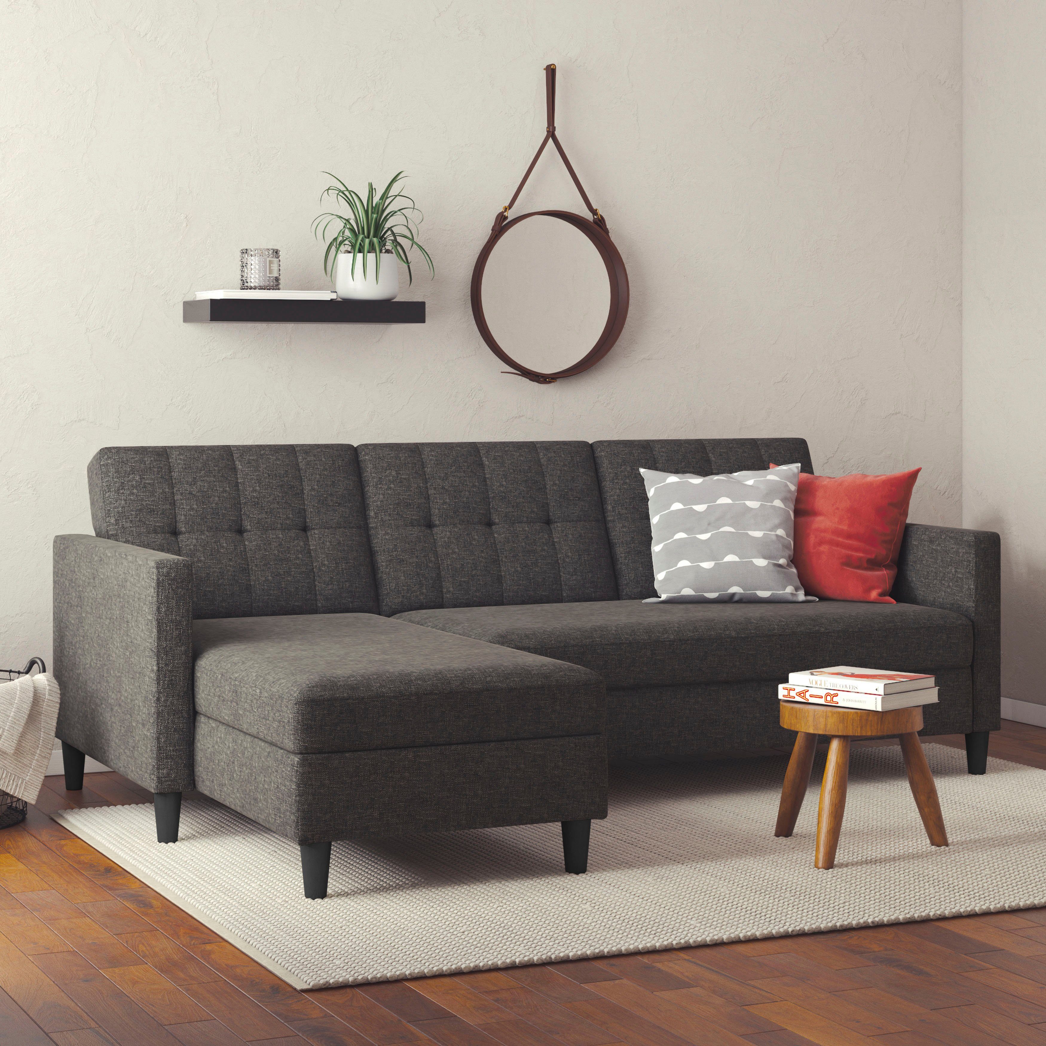 Dorel Home Ecksofa Hartford, L-Form, mit Bettfunktion und Stauraum, Recamiere beidseitig montierbar