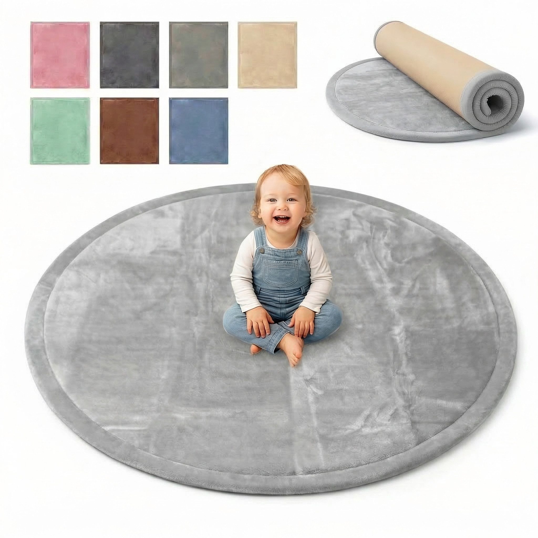 BabyBeFun Spielmatte [Extra Weich] 3cm dicke Krabbelmatte Baby, hochwertiger Memory-Schaum, Rutschfest, Deutsche Marke