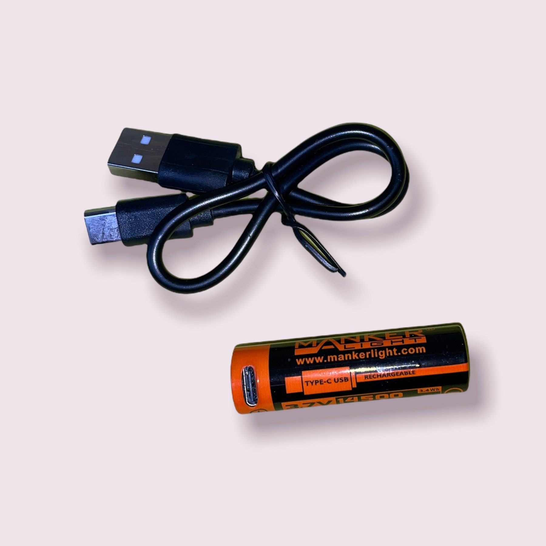 Manker 14500 V2 Li-Ionen Akku mit 920 mAh geschützt USB-C aufladbar Akku (1 St)