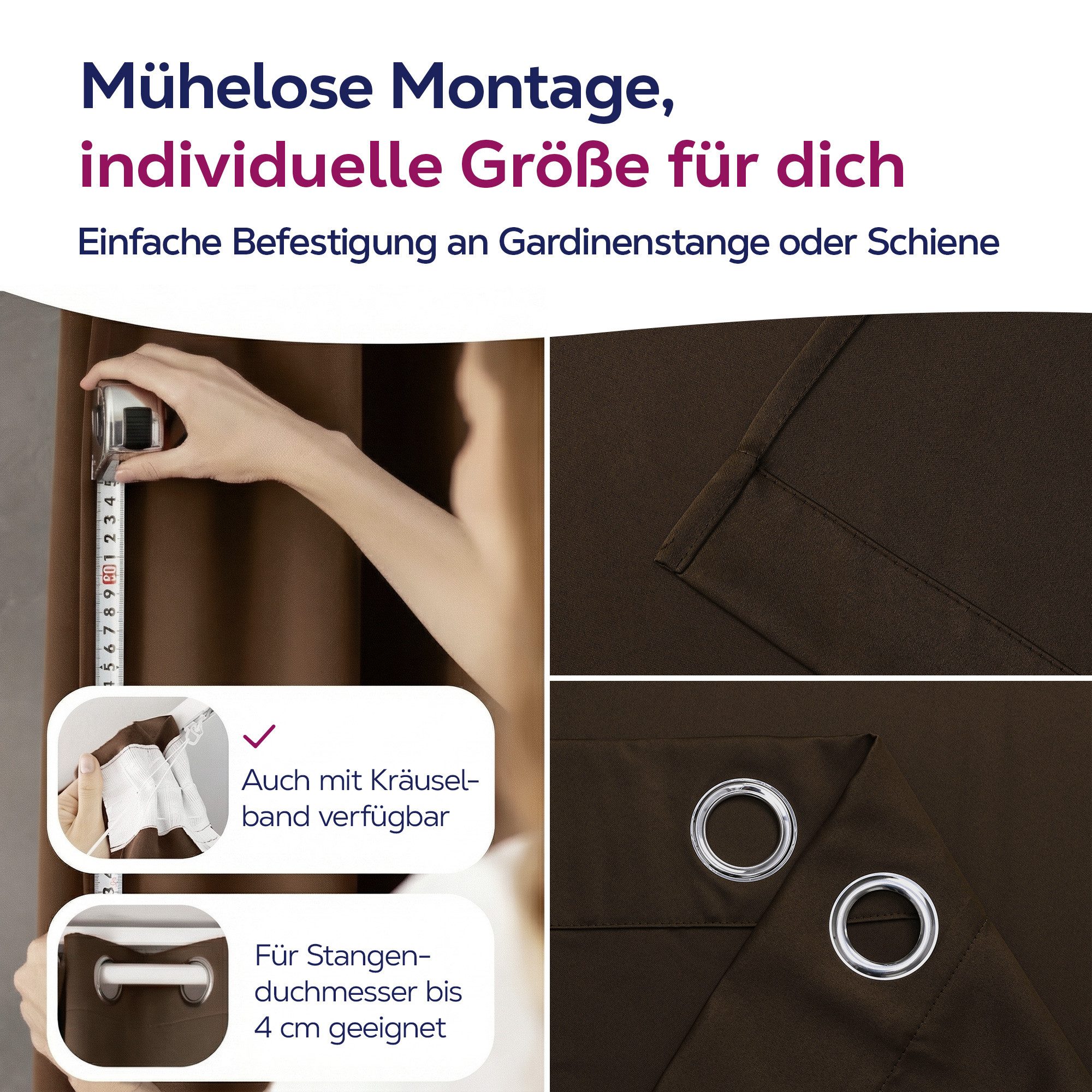 Beautex Verdunkelungsvorhang mit Ösen Vorhang, Gardine blickdicht abdunkelnd (1 St), Ösen, verdunkelnd, Blackout, blickdicht, waschbar, Ösenaufhängung, Farbwahl – Bild 5 von 5