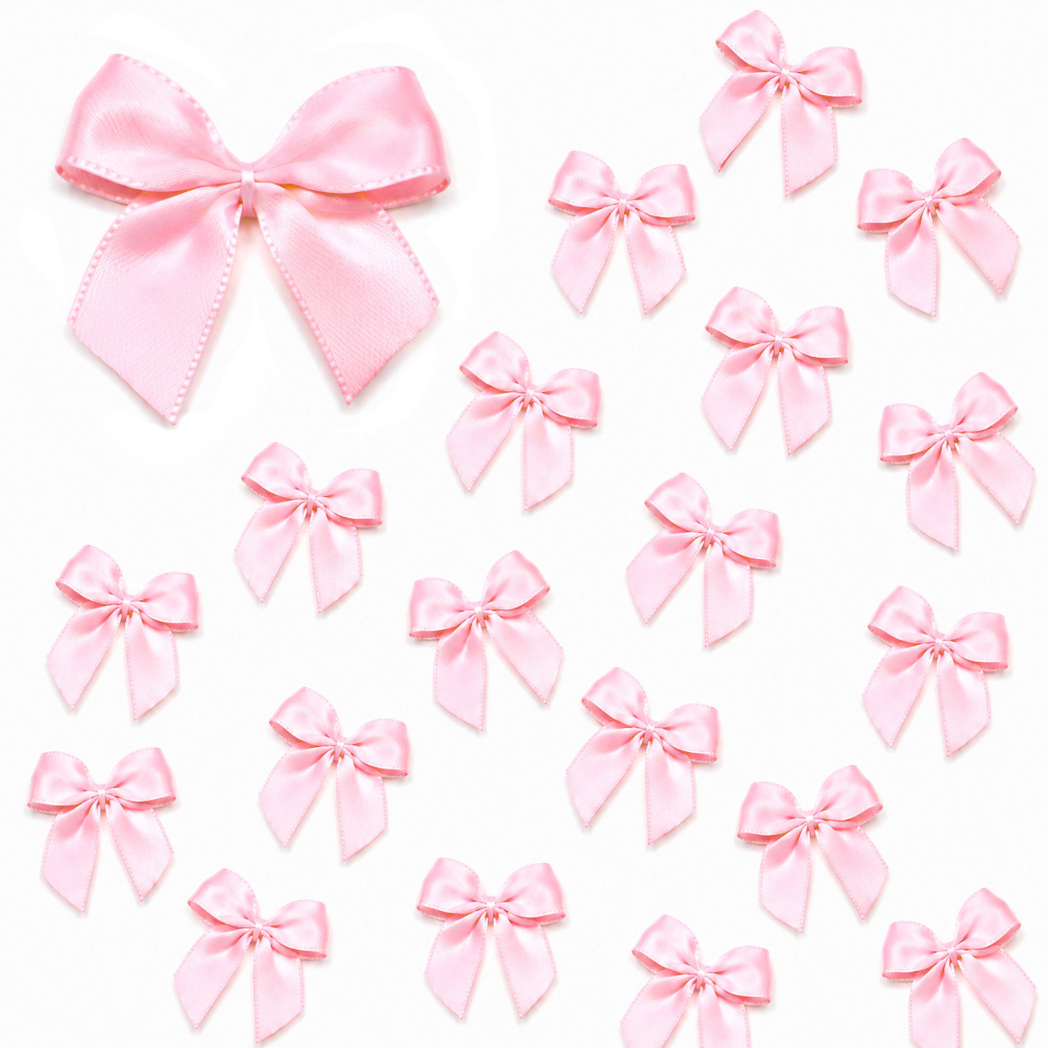 Creativery Streudeko, Satinschleifen 30x25mm zum Basteln & Aufnähen 20 Stück Rose