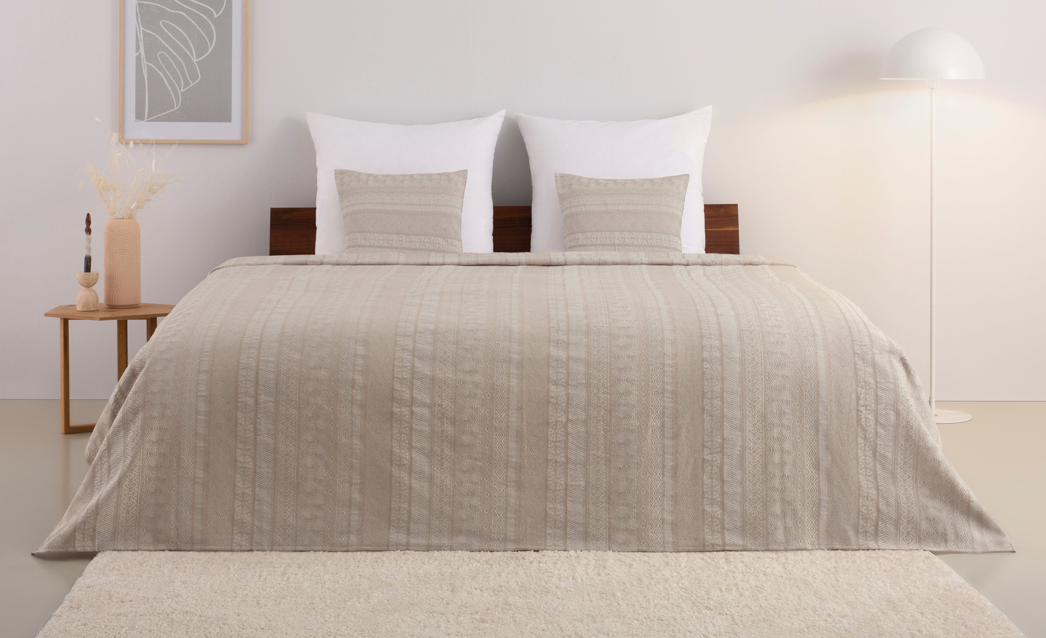 Toscana 100 (2 STANDARD Stück) beige Kissenbezüge Kissenbezug, OEKO-TEX®, affaire by zertifiziert Home nach