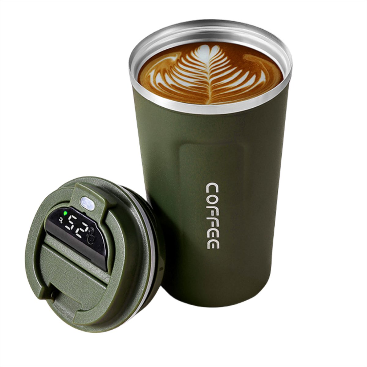 carefully der Temperaturmessung Isolierung Grün Intelligente Thermobecher Autokaffeetasse und selected