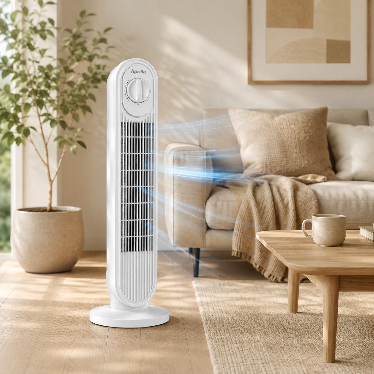 Opviq Standventilator Aprilla Kiwi - 7429, Kühlventilator mit 3 Geschwindigkeitsstufen,80° Oszillation