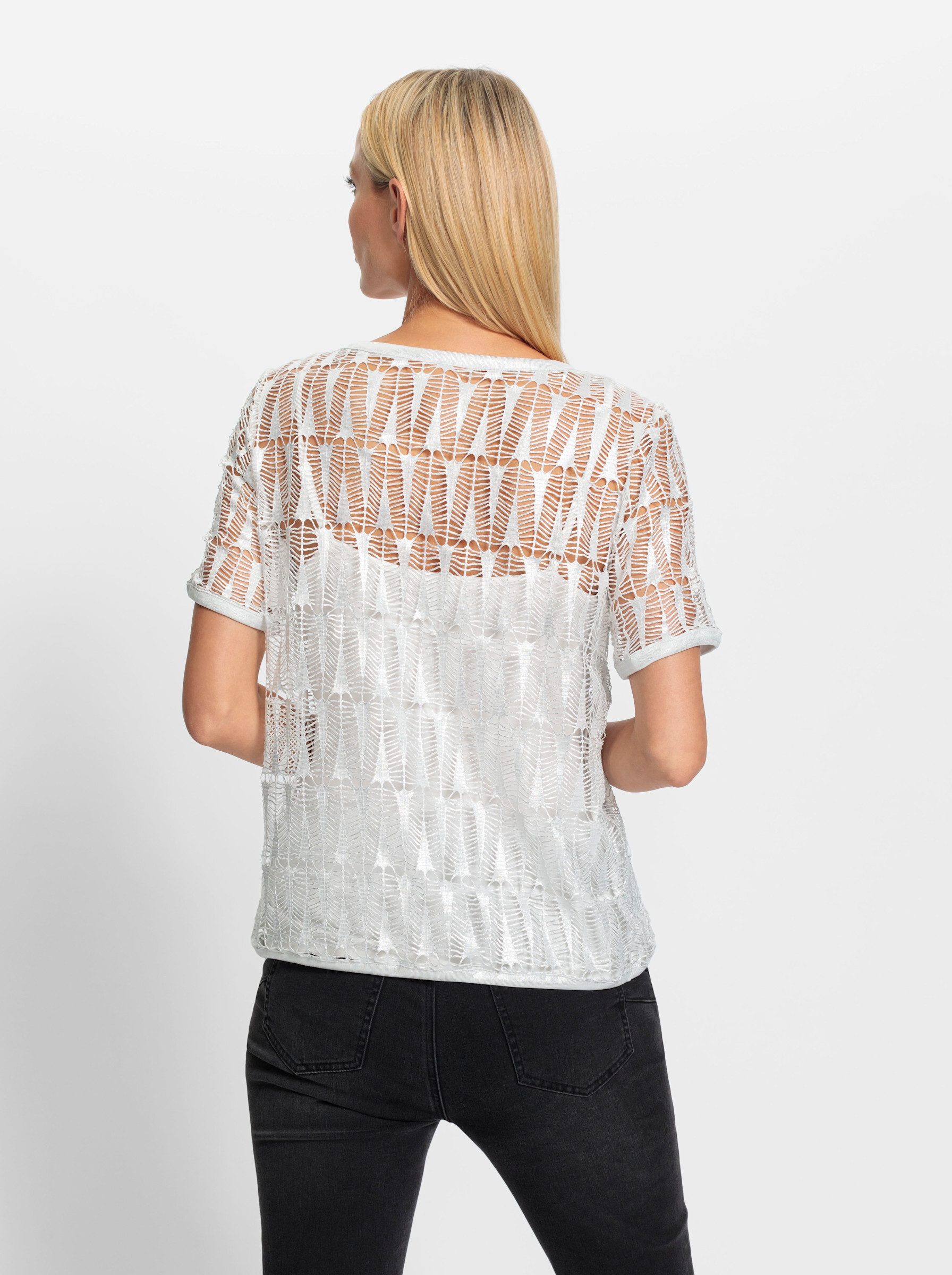 heine T-Shirt Spitzenshirt Kurzarm günstig online kaufen