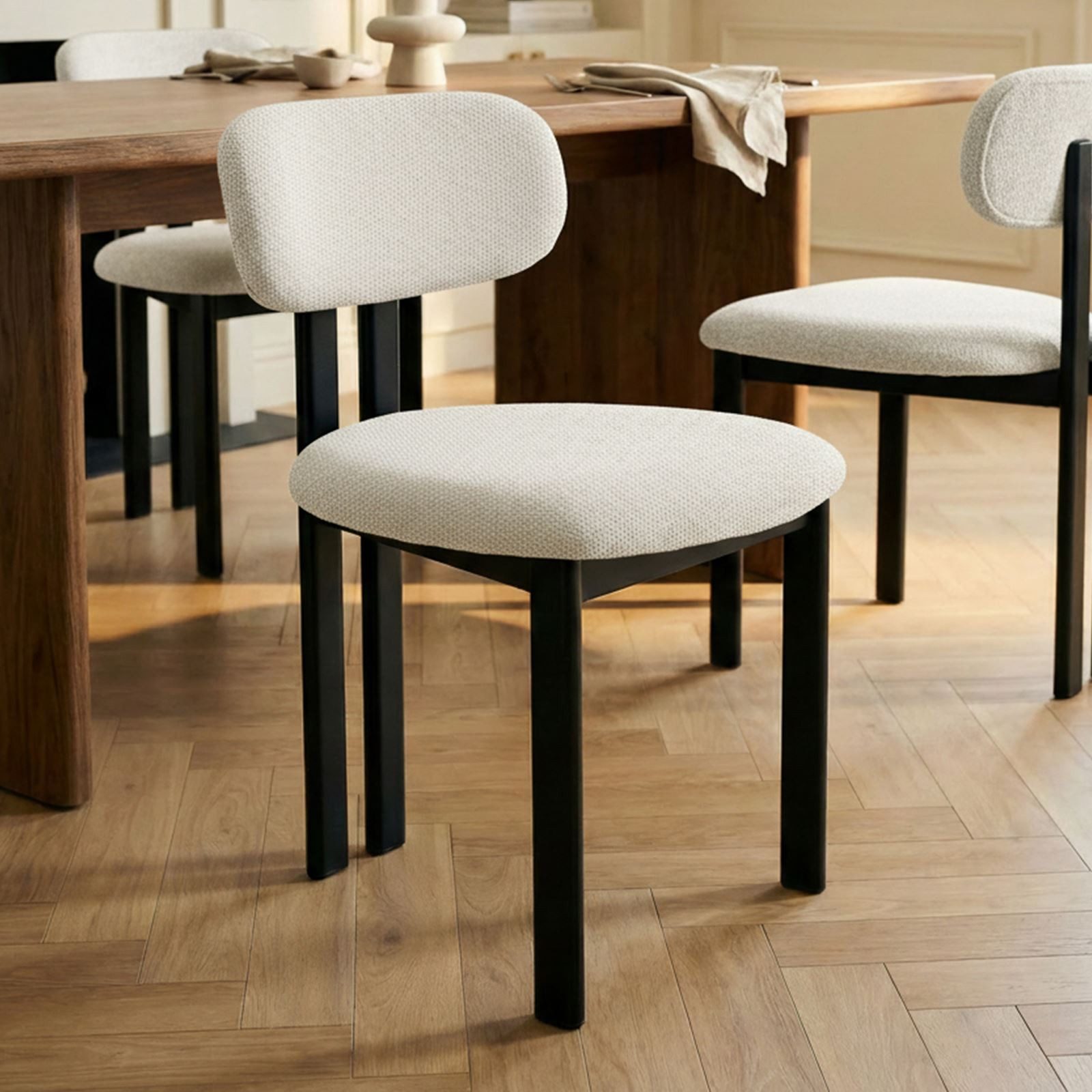 IDIMEX Esszimmerstuhl FRANCA (2 St), Esszimmerstühle im 2er Set mit Stoffbezug und Metallgestell Weiß