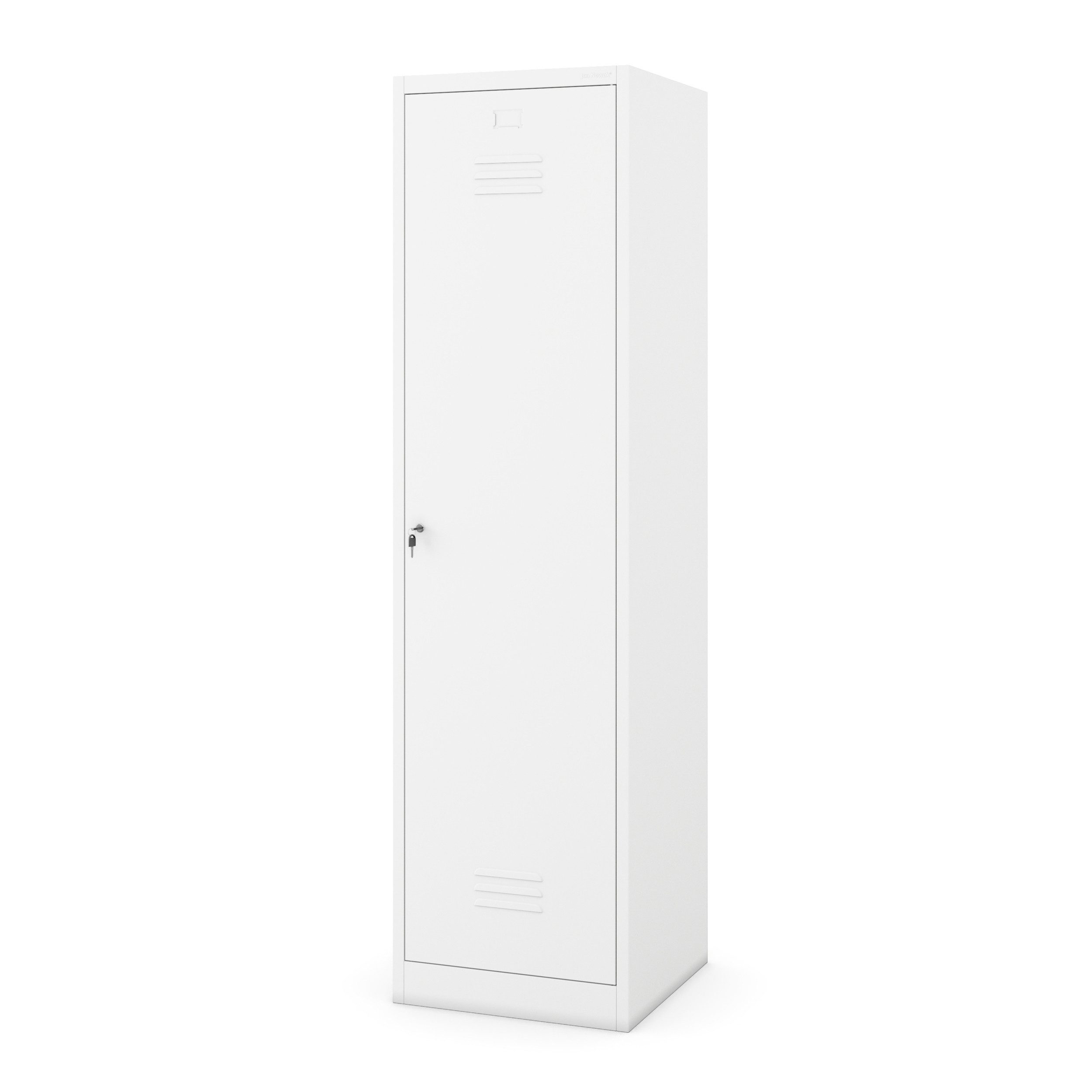 Jan Nowak Mehrzweckschrank Metall Besenschrank 50 cm AGNES abschließbar Haushalt Stahl (Stahl 0,6 mm 185 x 50 x 50 cm Wandmontage möglich PZH) Putzschrank Schloss 2 Schlüssel robust 185 cm hoch 4 Farben