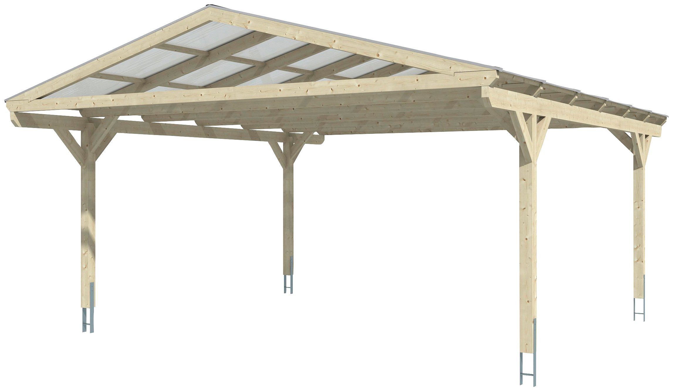 Skanholz Doppelcarport Westerwald, BxT: 570x648 cm, 220 cm Einfahrtshöhe
