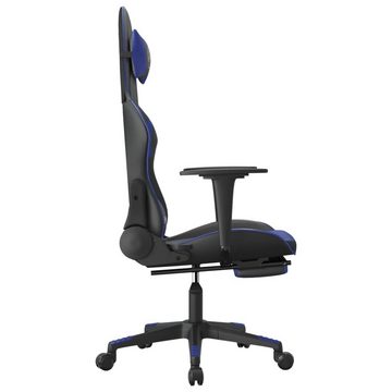 vidaXL Bürostuhl Gaming-Stuhl mit Fußstütze Schwarz und Blau Kunstleder Home Office Ses