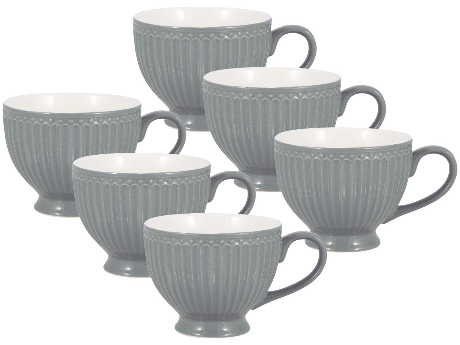 Greengate Кавовий сервіз Alice Teetasse stone grey 0,4 l Set6, Steinzeug