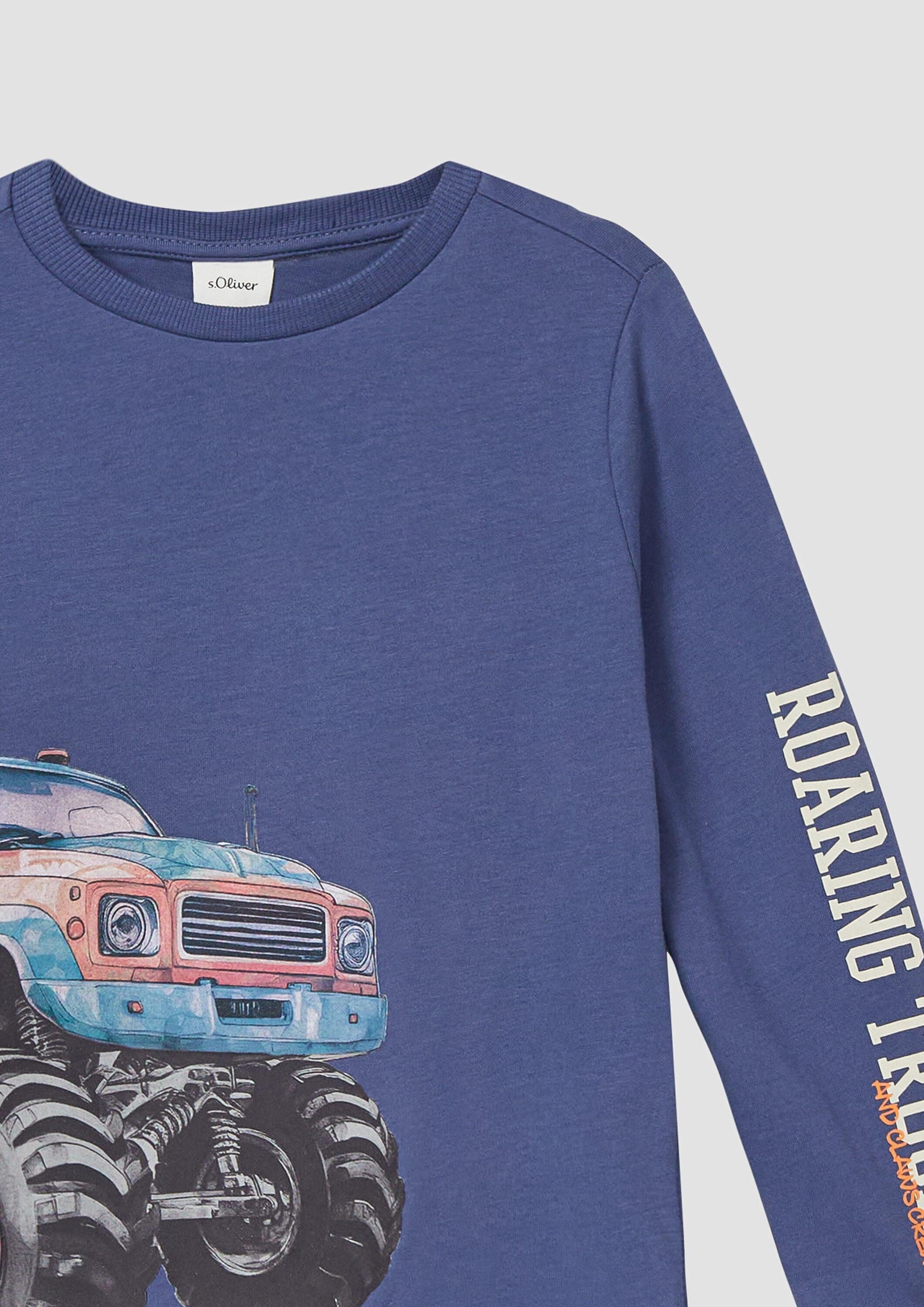 s.Oliver Langarmshirt T-Shirt Longsleeve mit großem Silikon-Print – Bild 4 von 4