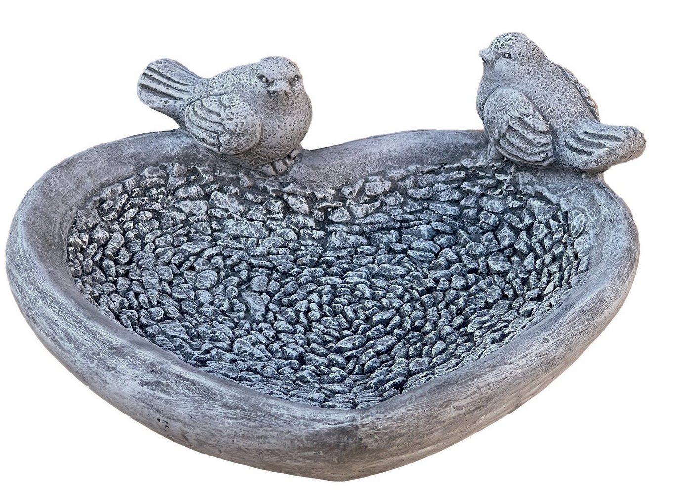 Stone and Style Vogeltränke Frostfeste XL Vogeltränke Herz mit Vögeln