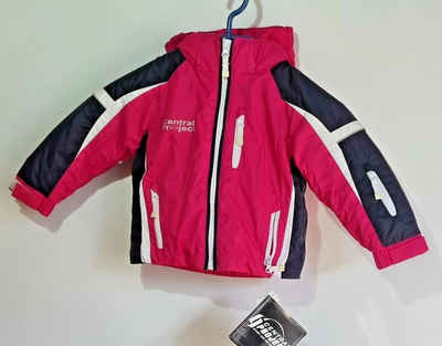 CENTRAL PROJEKT Winterjacke Regenjacke rosa Kaputze abnehmbar Reißverschluss 3 Taschen