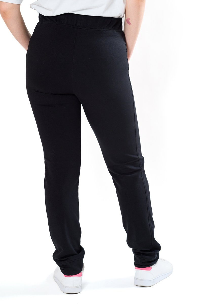 Authentic Damen & schwarz Jerseyhose in Übergrößen Bündchen mit Jerseyhose Sportive Klein Kurz-