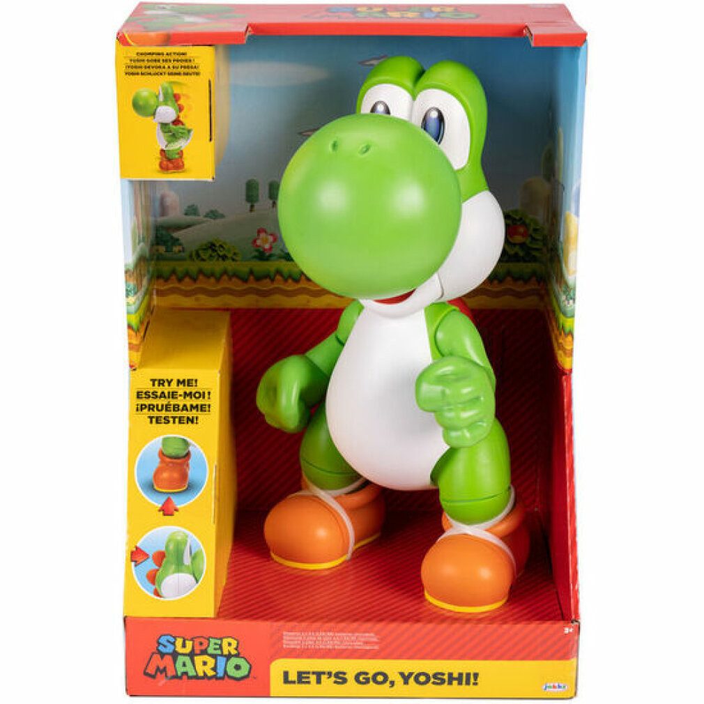 Jakks Pacific Spielfigur Super Mario Bros Lets Go Yoshi interaktive Figur 36cm