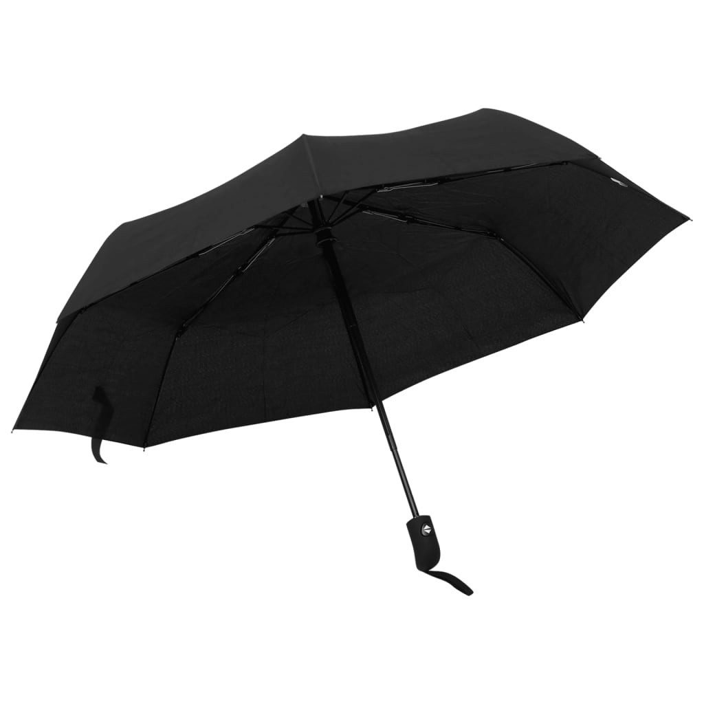 vidaXL Taschenregenschirm Faltbarer Regenschirm Automatisch Schwarz 95 cm