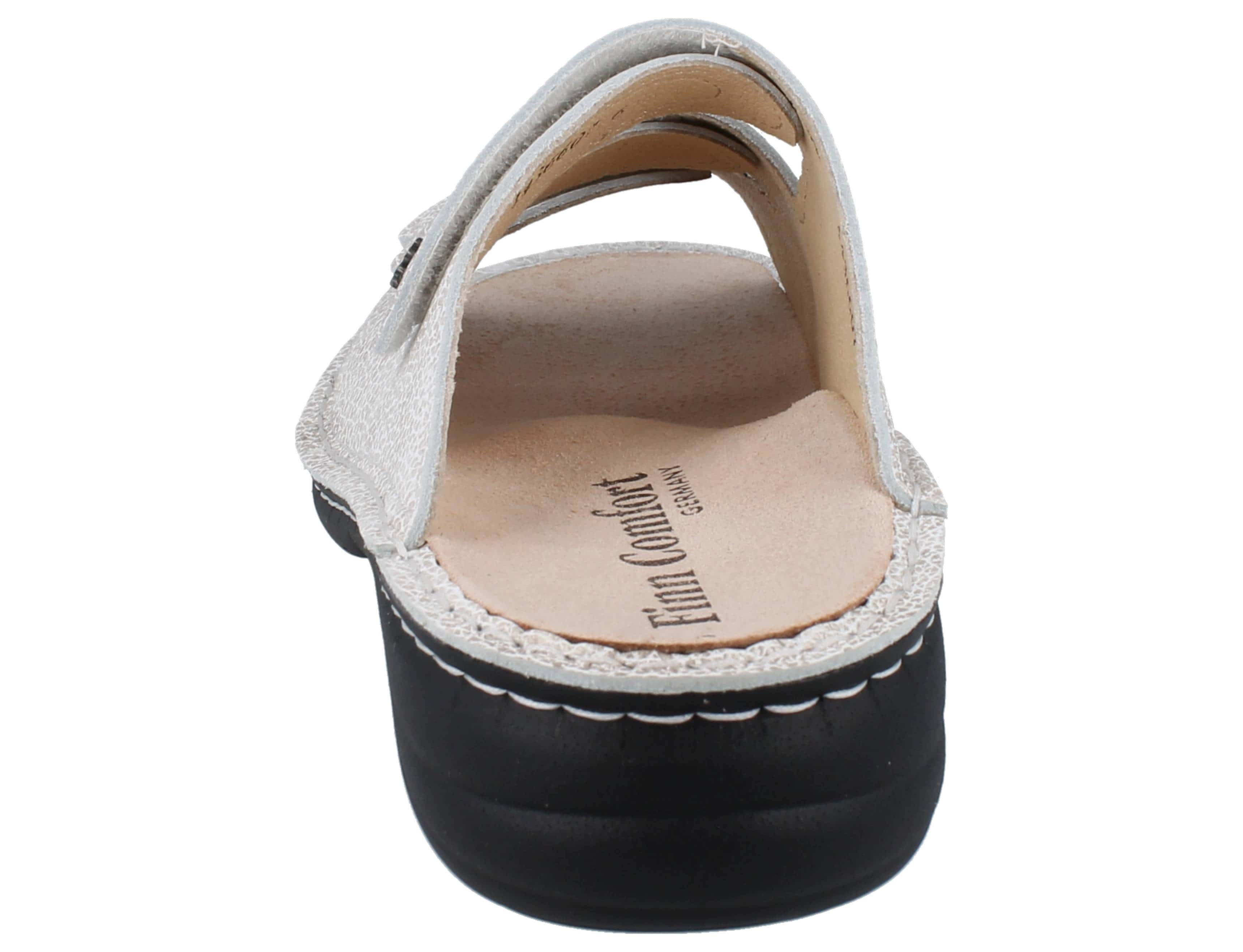 Finn Comfort FINN COMFORT Hellas Damen Pantolette taupe beige Glattleder - Größe: Pantolette Wechselfußbett
