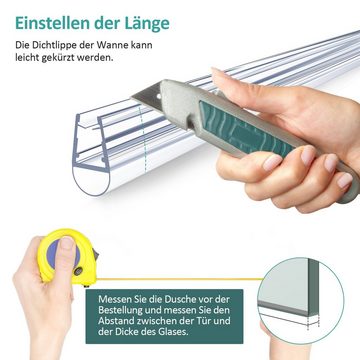 EMKE Duschdichtung Ersatzdichtung Wasserabweiser Duschdichtung, L: 60 cm, Schwallschutz Duschkabine Duschkabinenabdichtung