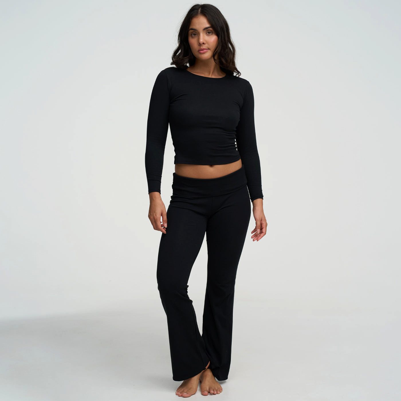 cfab by creamy fabrics Tanga Cotton Longsleeve-Schwarz-S