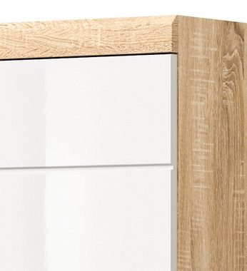 xonox.home Hängeschrank Lambada (Badschrank in Sonoma Eiche mit weiß, 37 x 79 cm) Hochglanz