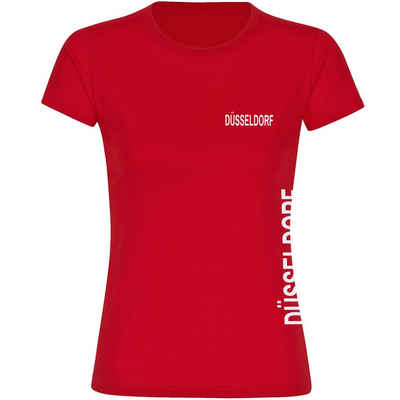 multifanshop T-Shirt Damen Düsseldorf - Brust & Seite - Frauen