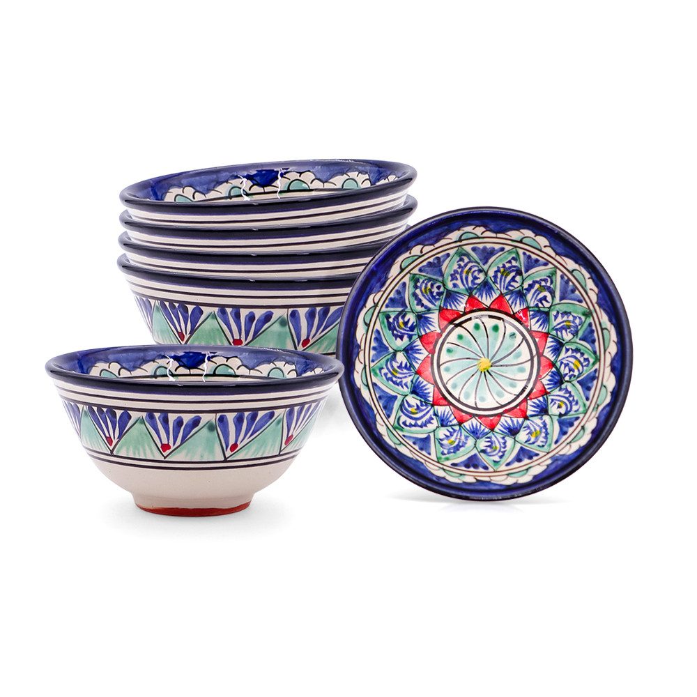 Servierschale Piala 6er Set MSV1 Mechtob dunkelblau Keramik 200 ml Ø 11 cm bemalt, Keramik, (6-tlg), Handbemalt