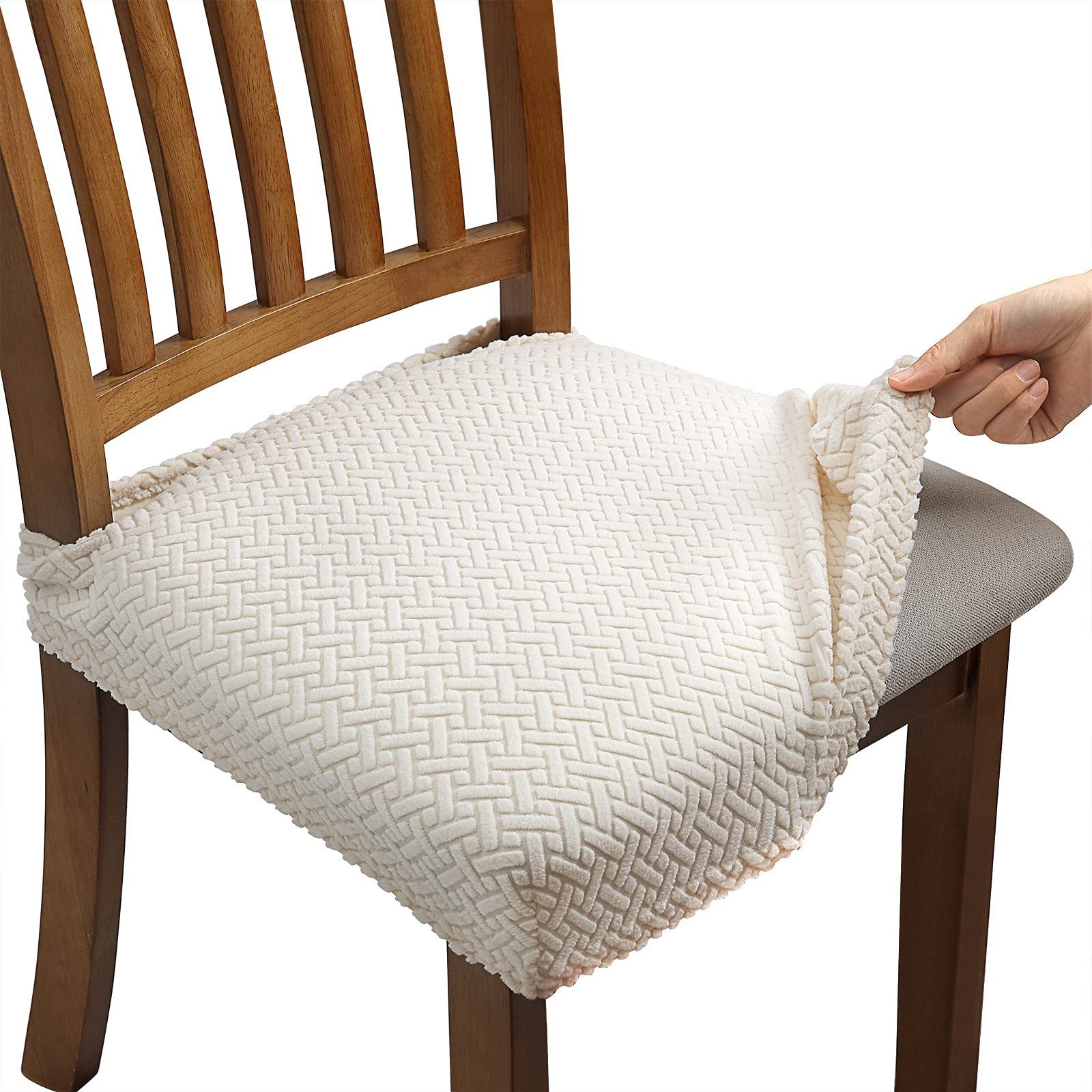 Diwzbyn Stuhlhusse Dehnbarer Bürostuhlbezug, Stuhlbezug Sitzfläche Abnehmbar Waschbar, Hochelastischer Anti-Staub Stuhl Slip Cover Kissenbezug