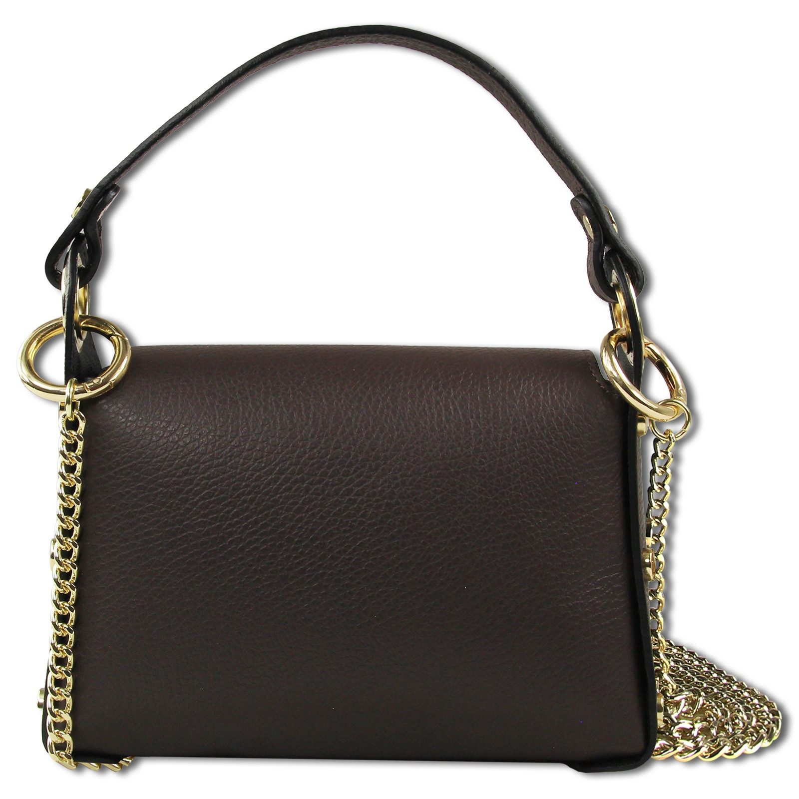 Toscanto Umhängetasche Toscanto Tasche dunkelbraun Leder (Umhängetasche), Damen Umhängetasche Leder, dunkelbraun ca. 19cm x ca. 14cm