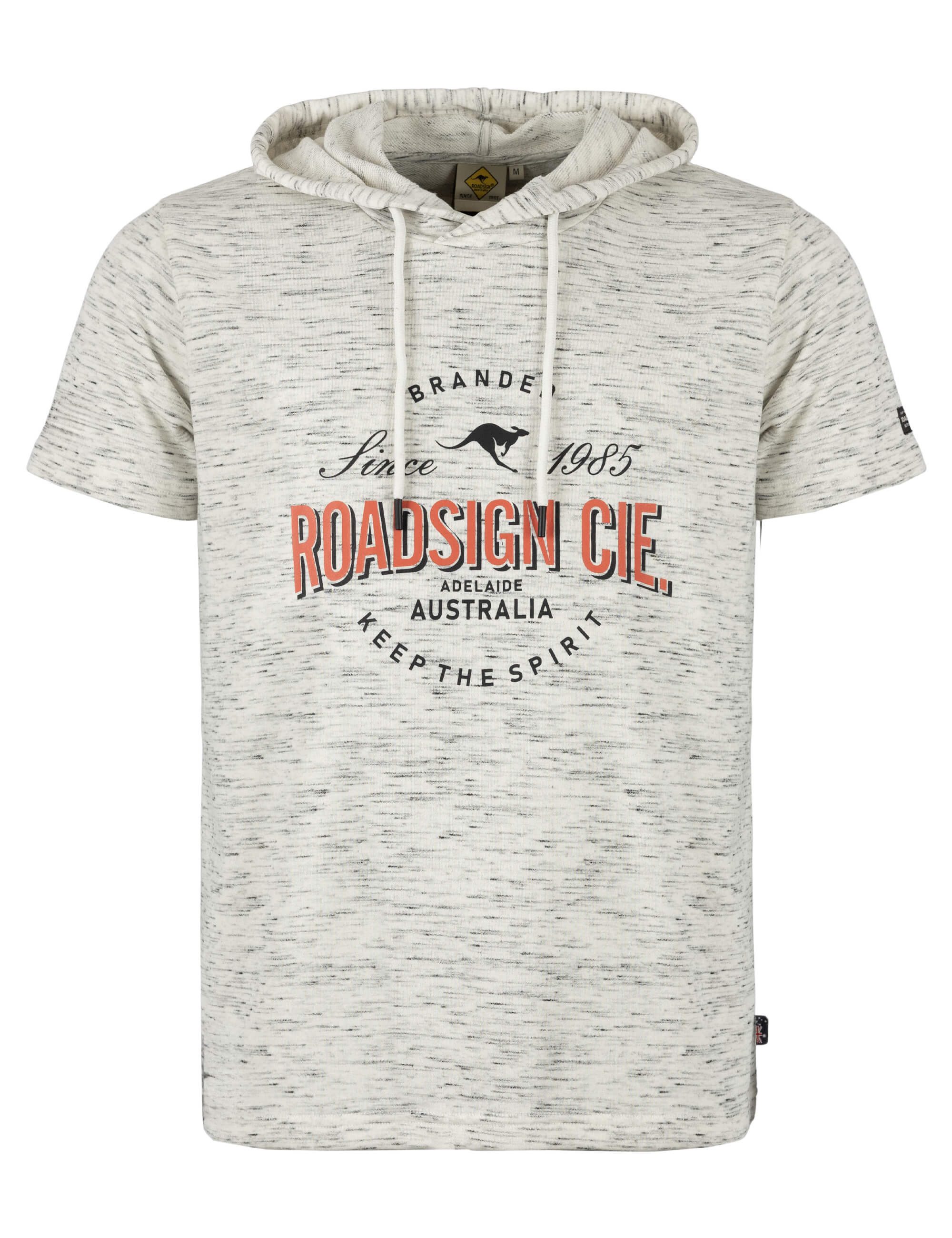 ROADSIGN australia Sweatshirt Heritage (1, 1-tlg., 1) melierter Kurzarm-Hoodie mit Frontprint, sportiver Streetstyle