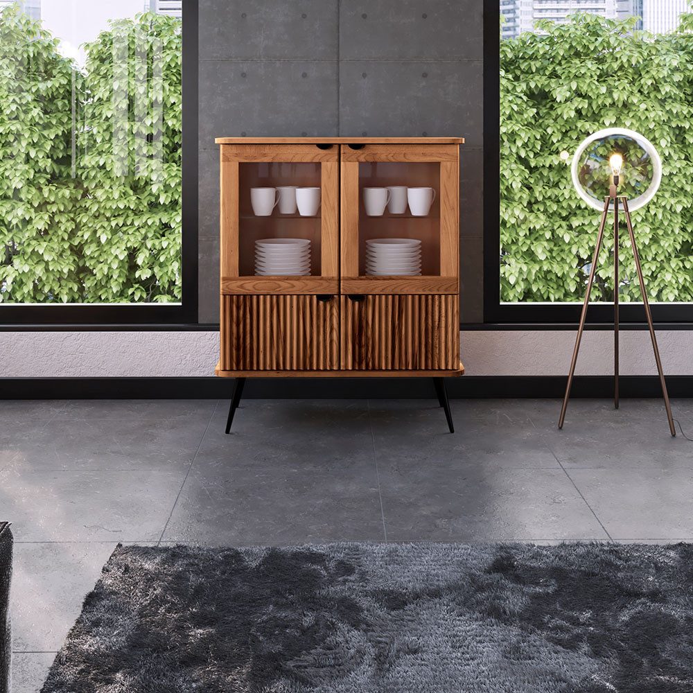 Lomadox Highboard KABALA-165, 144 cm breit, in Eiche massiv geölt