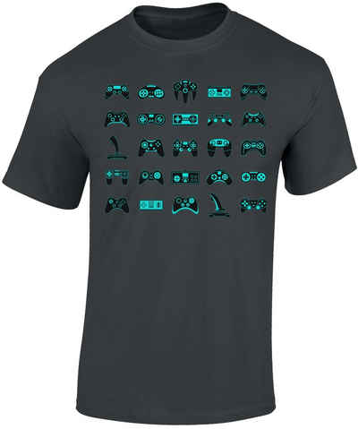 Baddery Print-Shirt Kinder Gamer T-Shirt: Controller Gaming, hochwertiger Siebdruck, aus Baumwolle