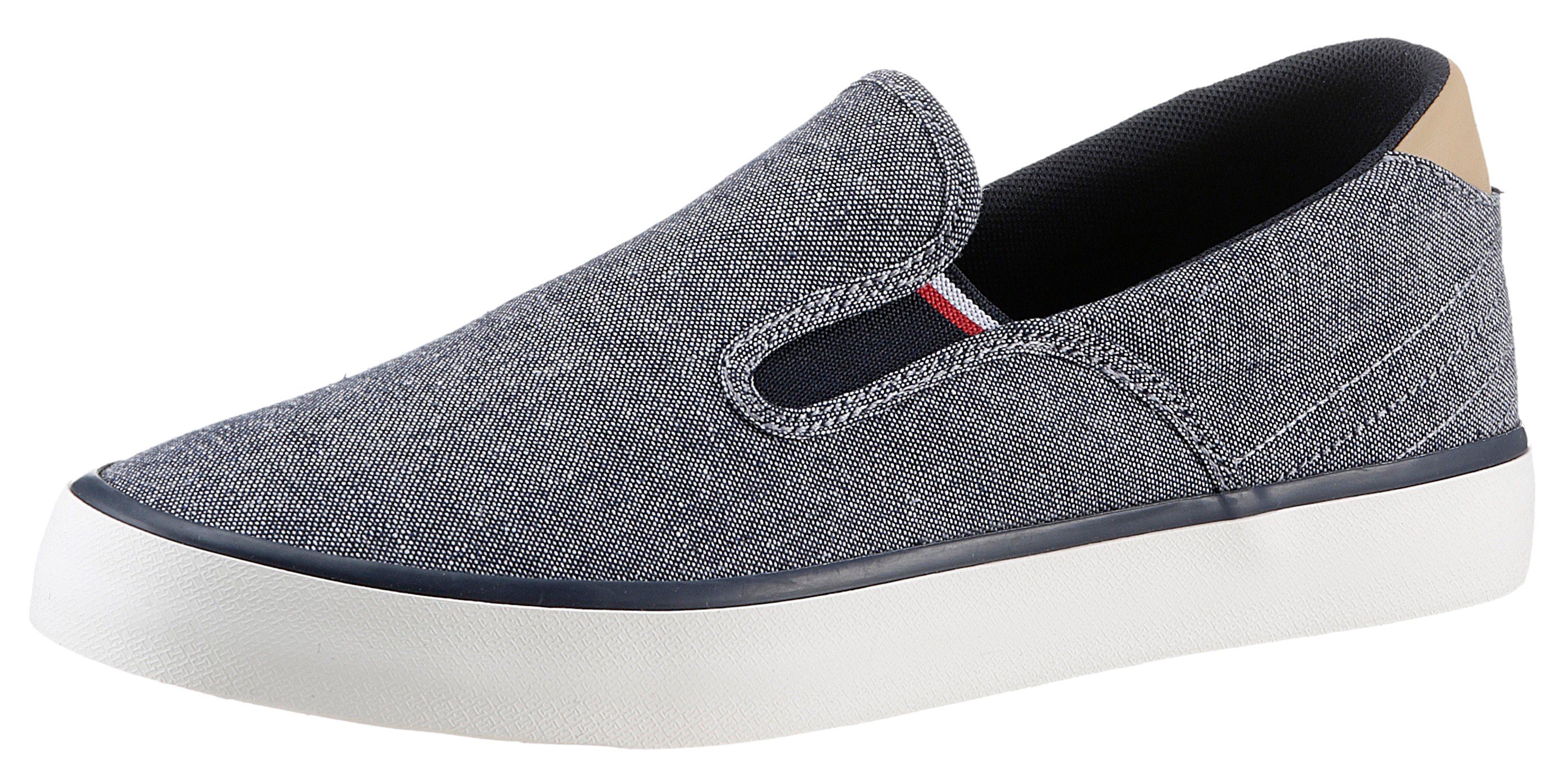 Tommy Hilfiger TH HI VULC LOW SLIPON CHAMBRAY Slipper Slip-On Sneaker, Freizeitschuh mit praktischen Stretcheinsätzen