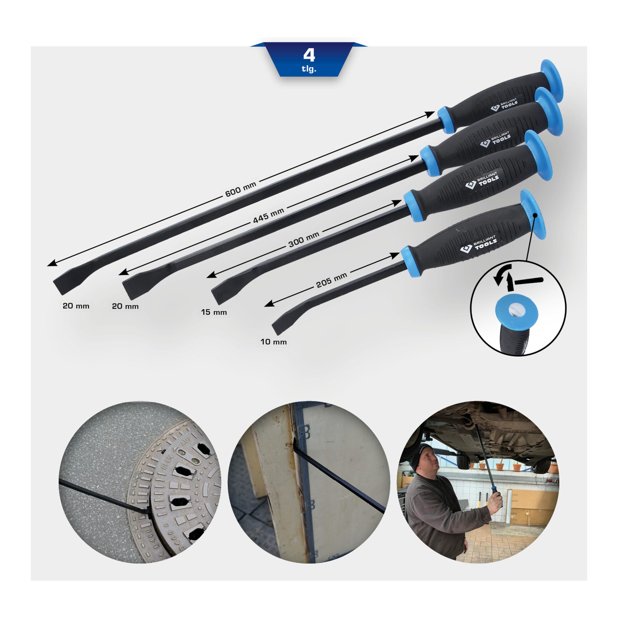 Brilliant Tools Hebeeisen Brilliant Tools Stemmhebel-Satz, 4-tlg
