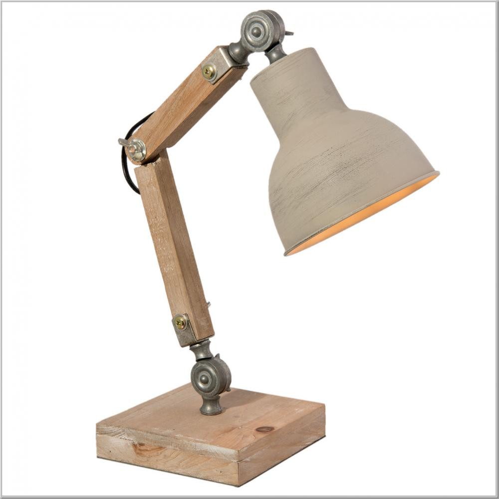 Clayre & Eef Schreibtischlampe Tischleuchte Schreibtischlampe Vintage Holz Metall 47cm verstellbar