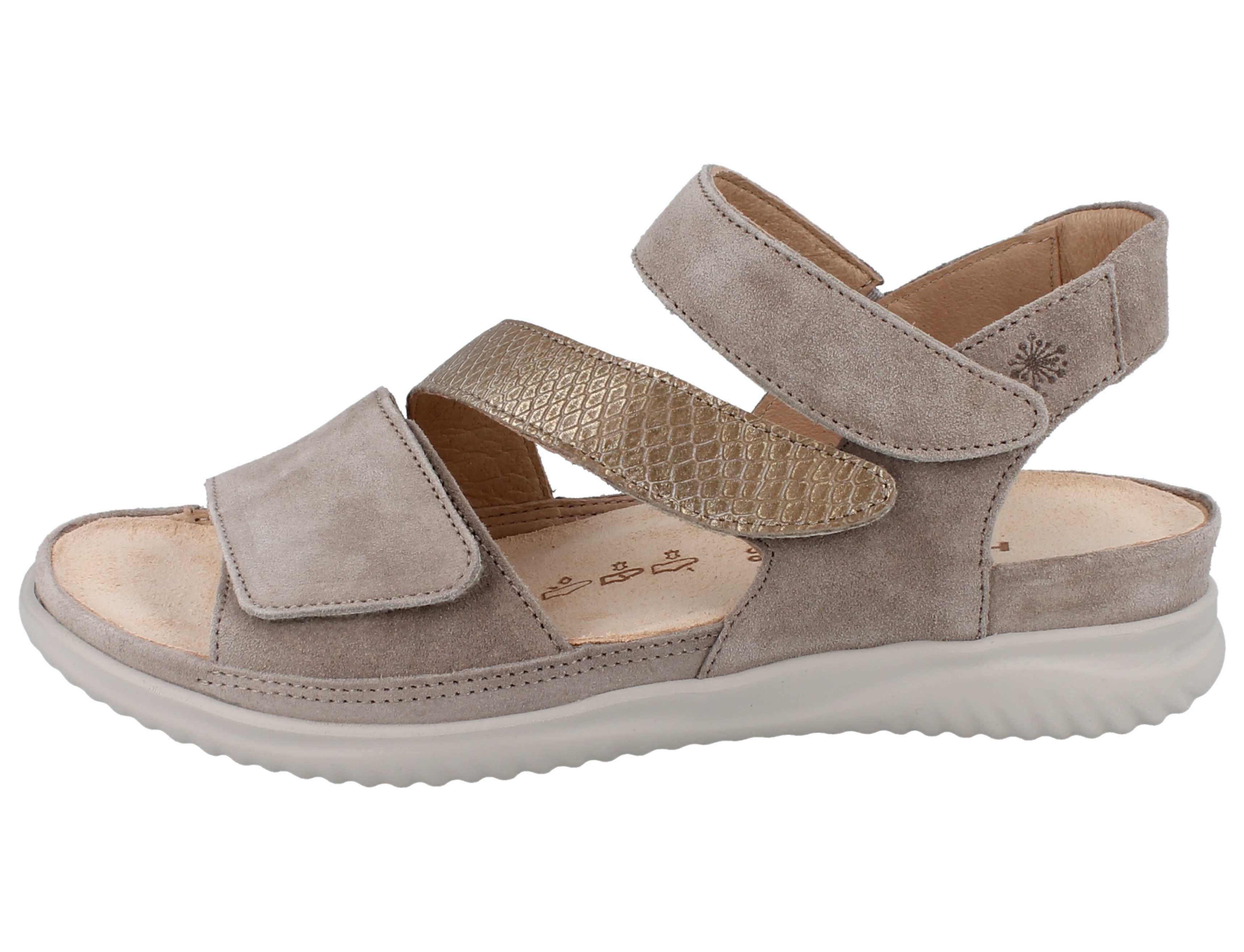 Hartjes HARTJES Breeze Damen Sandale beige gold Lederkombination - Größe: 40 Sandale Wechselfußbett