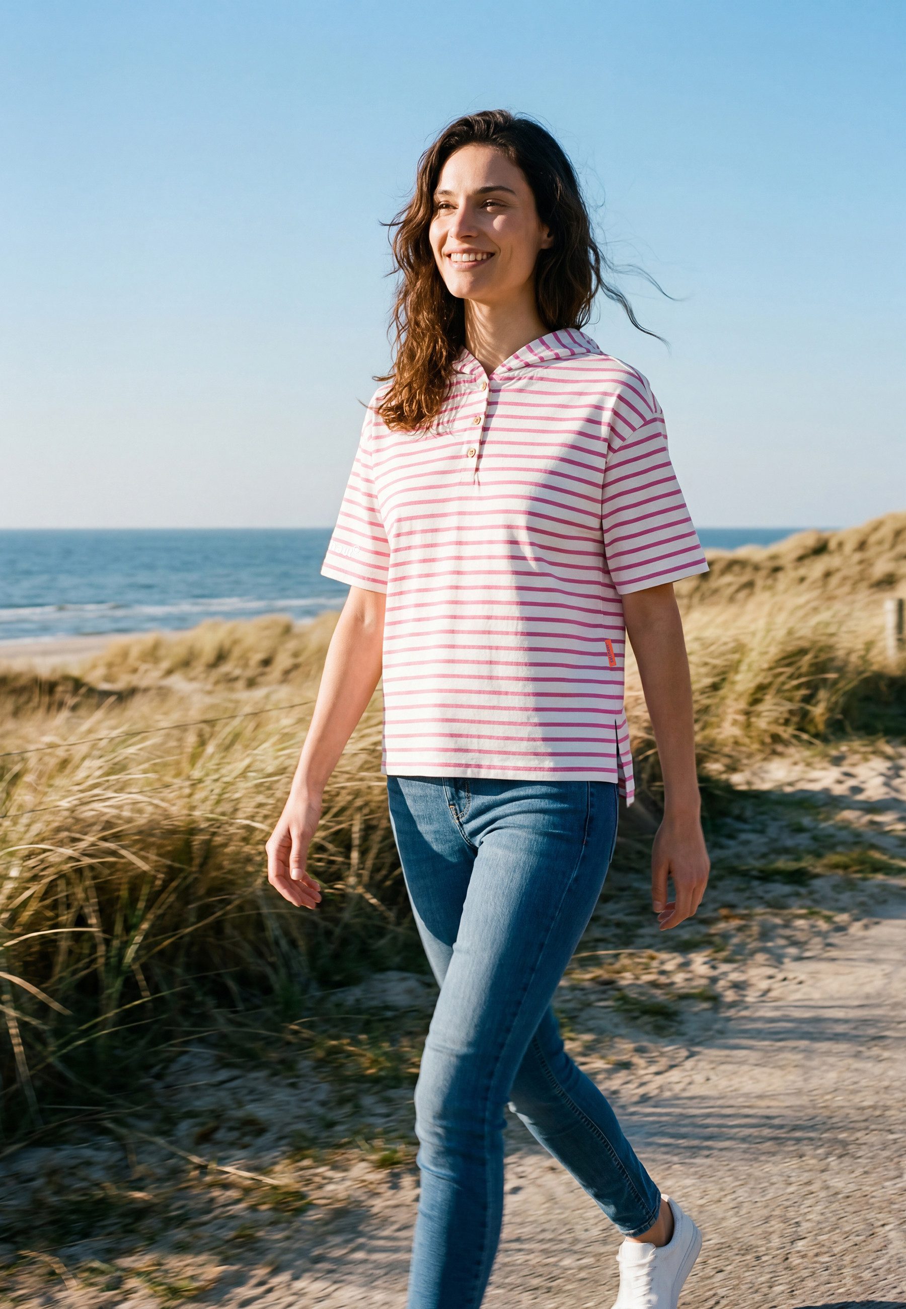 salzhaut Hoodie BANGBÜX Damen Relaxed-Fit salzhaut Kapuzenpullover – bequemer Fit und nordisch klares Design
