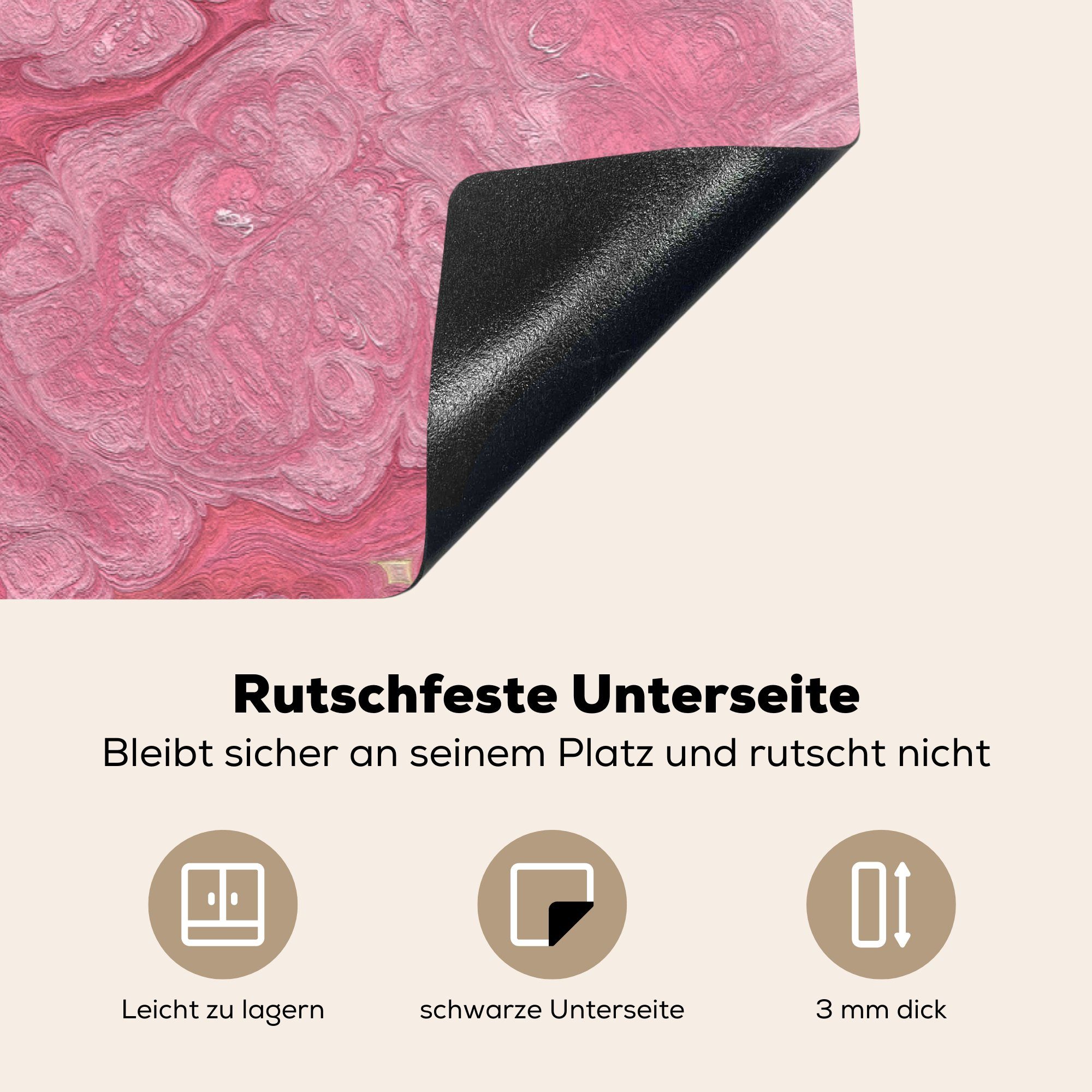 MuchoWow Herdblende-/Abdeckplatte Farbe - Schutz - (1 küche, für Kunst Induktionskochfeld Vinyl, tlg), Ceranfeldabdeckung 81x52 Psychedelisch, cm, die