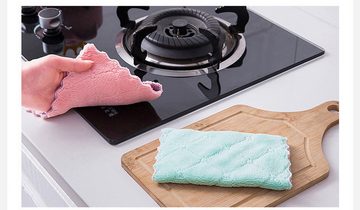 FIDDY Geschirrtuch 10 Stück Küchentücher – Scheuerschwämme – zweifarbige Putzlappen, (10-tlg)