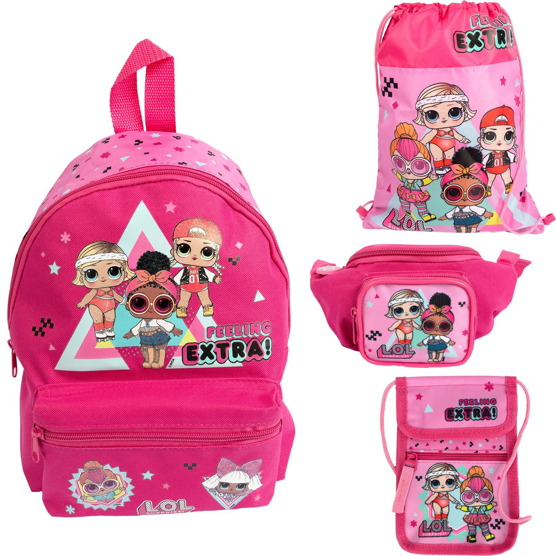 L.O.L. SURPRISE! Kinderrucksack LOL Surprise Kinder 4 teiliges Set Kita Rucksack (Set, 4-tlg)