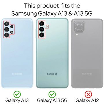 Nalia Handykette Samsung Galaxy A13, Klare Hülle mit Kette zum Umhängen / Harte Rückseite / Handyband Cover