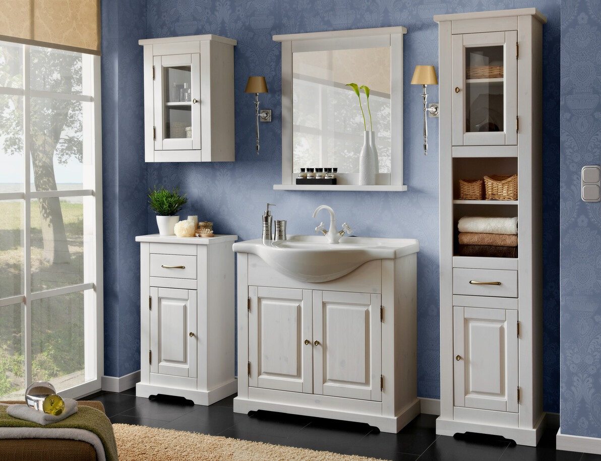 ROYAL24_MARKT Badspiegel - ROMANTIC BM338 - Gerahmter Spiegel Mit Ablage 70 cm (Badezimmerspiegel, 1-St., Premium - ROMANTIC), Modern – Fein – Exzellent.