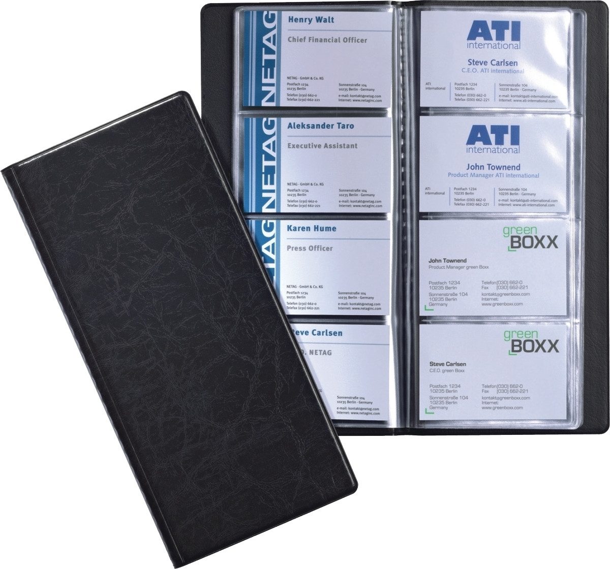 DURABLE Visitenkartenhülle Visitenkartenringbuch Visifix 253x115mm schwarz