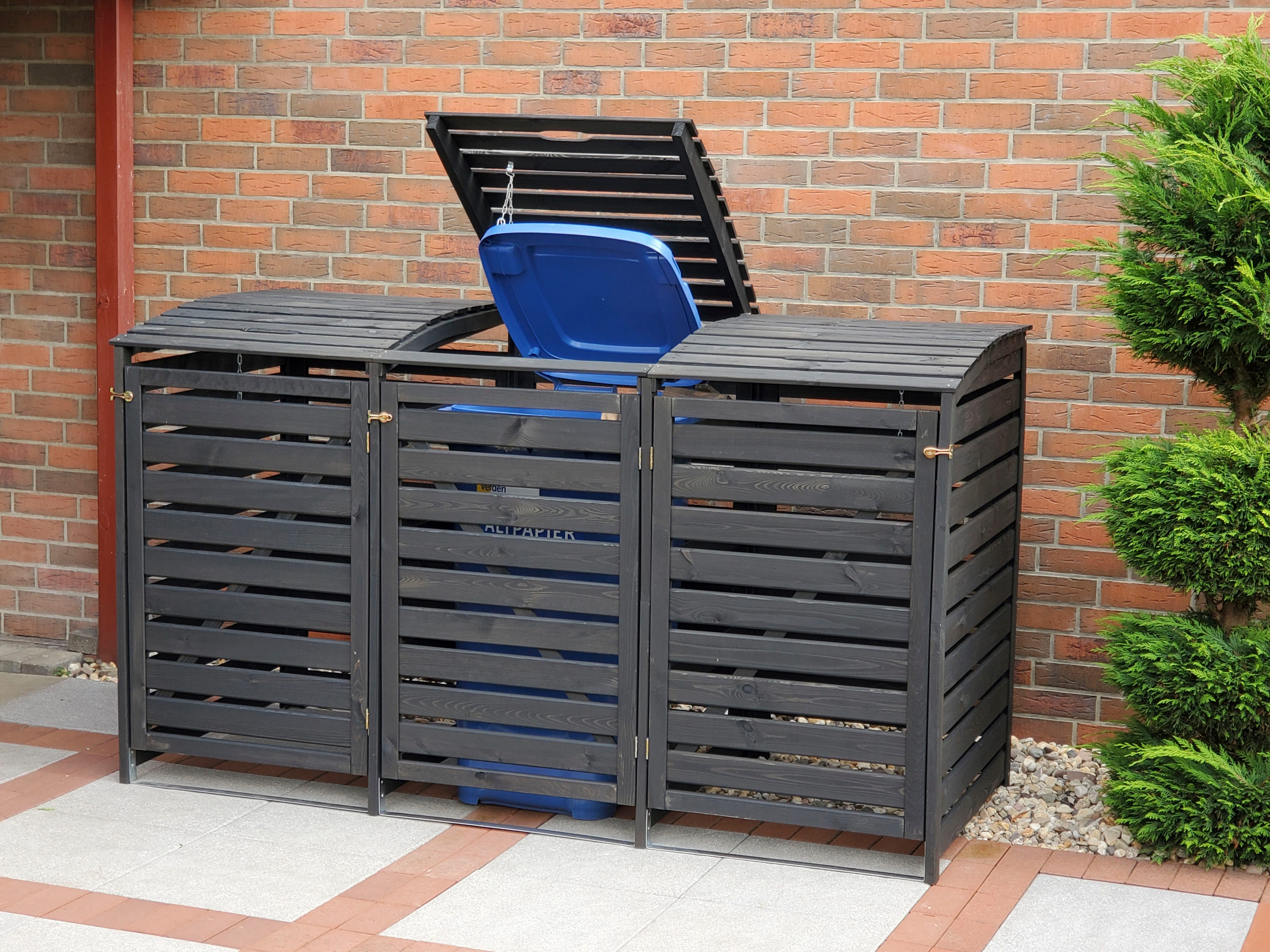 promadino Mülltonnenbox Vario V, für 3 x 240 l, anthrazit günstig online kaufen