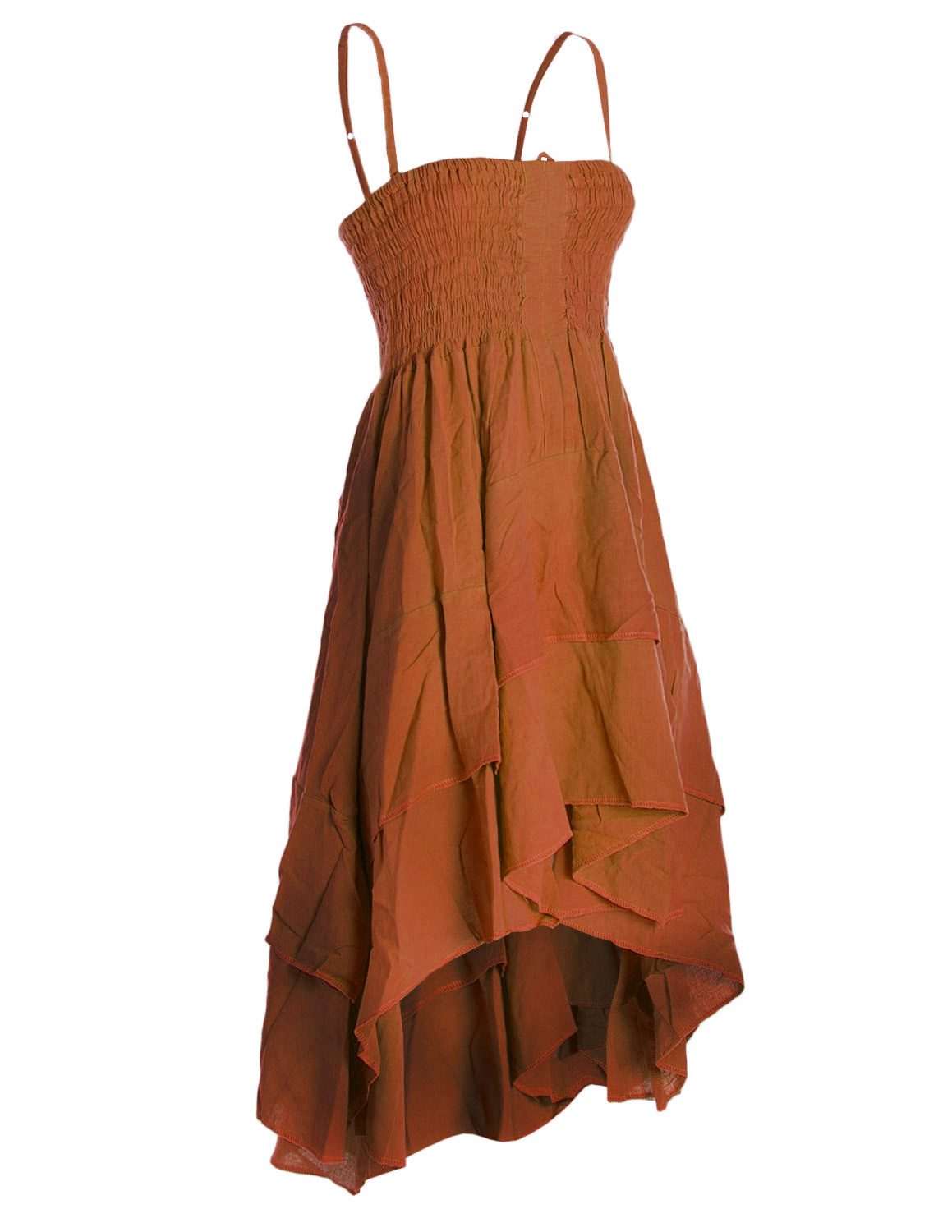 Vishes Sommerkleid 2in1 Kleid-Rock Damen Sommer-Kleid Spagetti-Träger Hippie-Rock Elfen, Casual Style